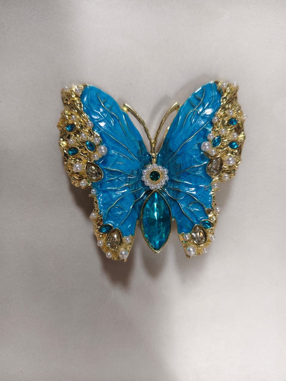butterfly improted premium brooch blue color and stone work
