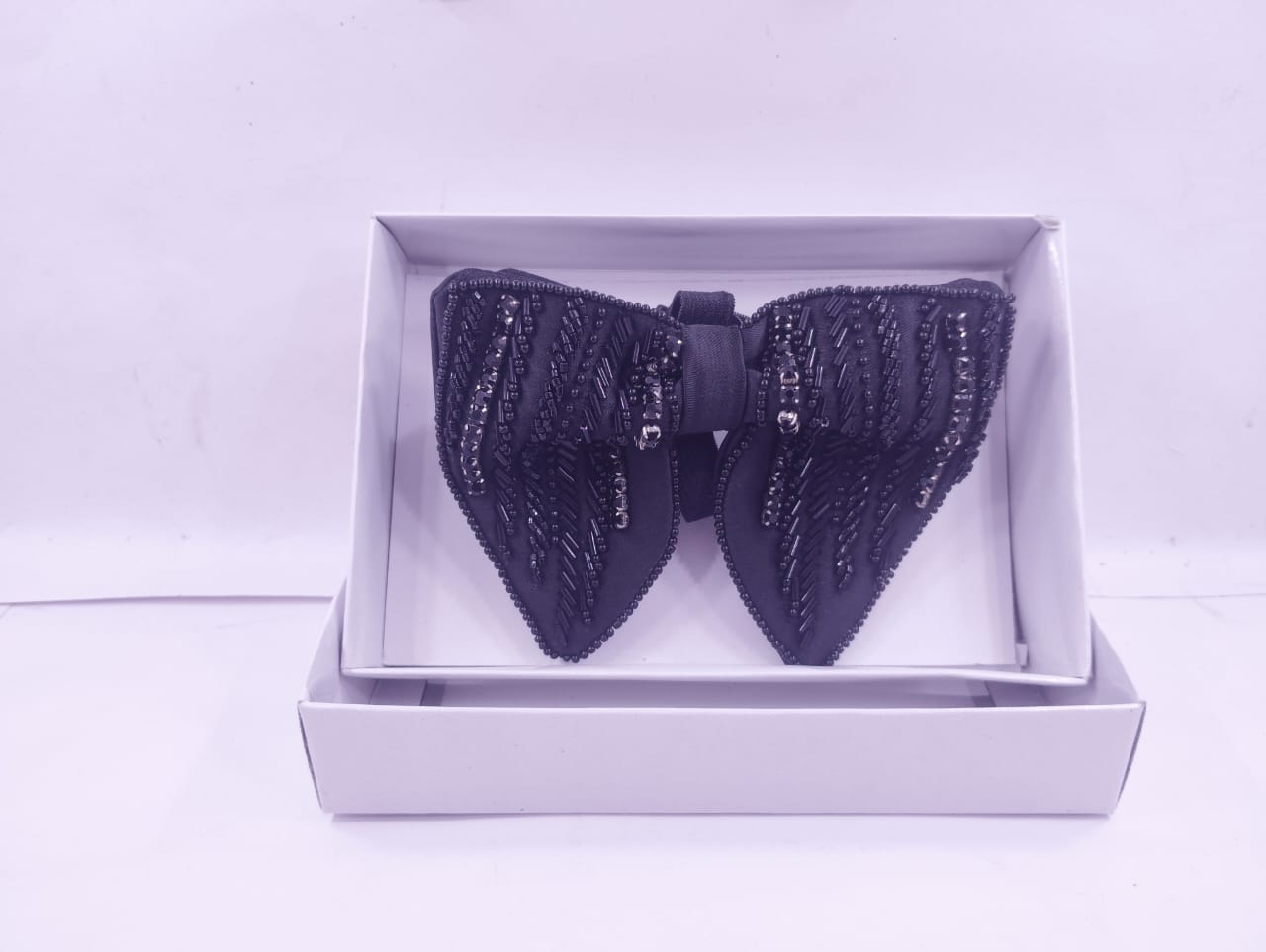 hand work bow tie black bass 003